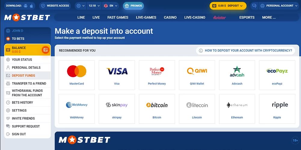 mostbet banking